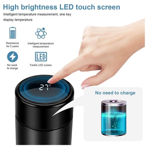 Personalized Smart LED Temperature Display Vacuum Insulated Water Bottle