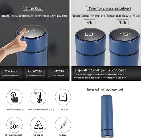 Personalized Smart LED Temperature Display Stainless Steel Water Bottle