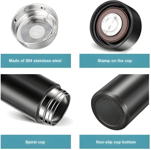 Personalized Smart LED Temperature Display Stainless Steel Water Bottle