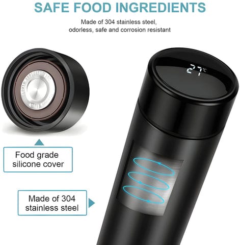 Personalized Smart LED Temperature Display Stainless Steel Water Bottle