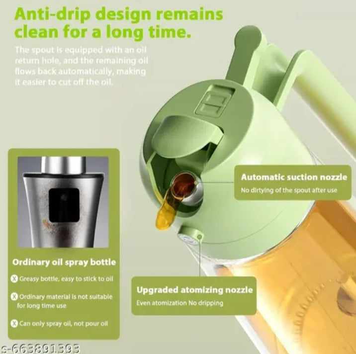 2-in-1 Oil Dispenser Bottle with Spray & Pour Function – 500ml